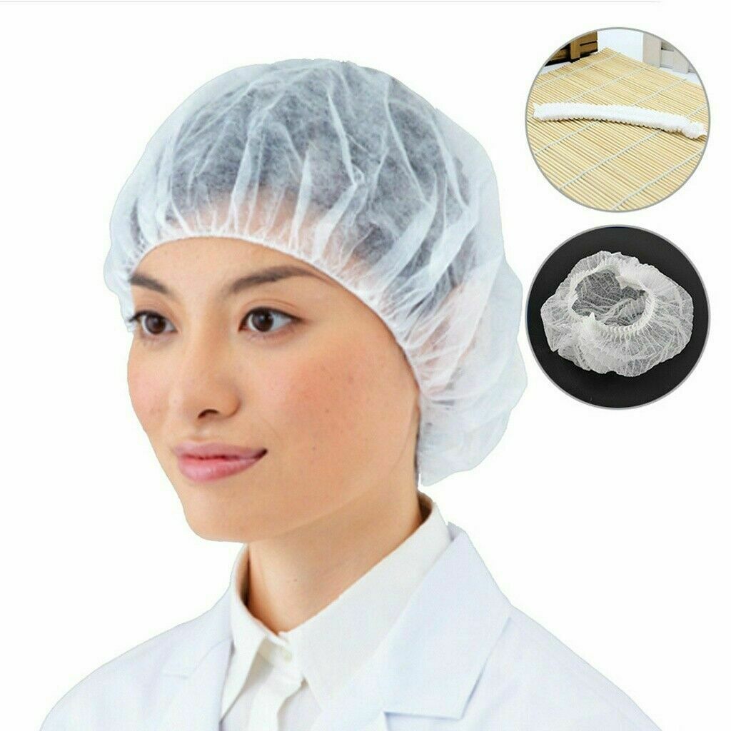 100pcs Disposable Hair Net Bouffant Dust Hat Head Cover Catering Ship In One Day