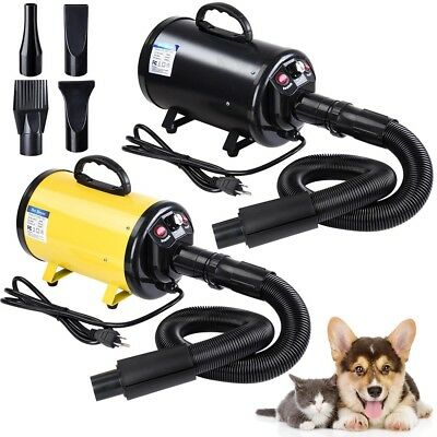 Portable Pet Cat Dog Hair Dryer Hairdryer Blower Grooming Heater W/ 4 Nozzles