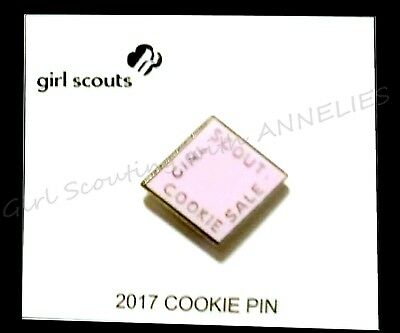 2017 Light Soft Pink Girl Scout Cookie Pin, New On Card, Multi=1 Ship Charge