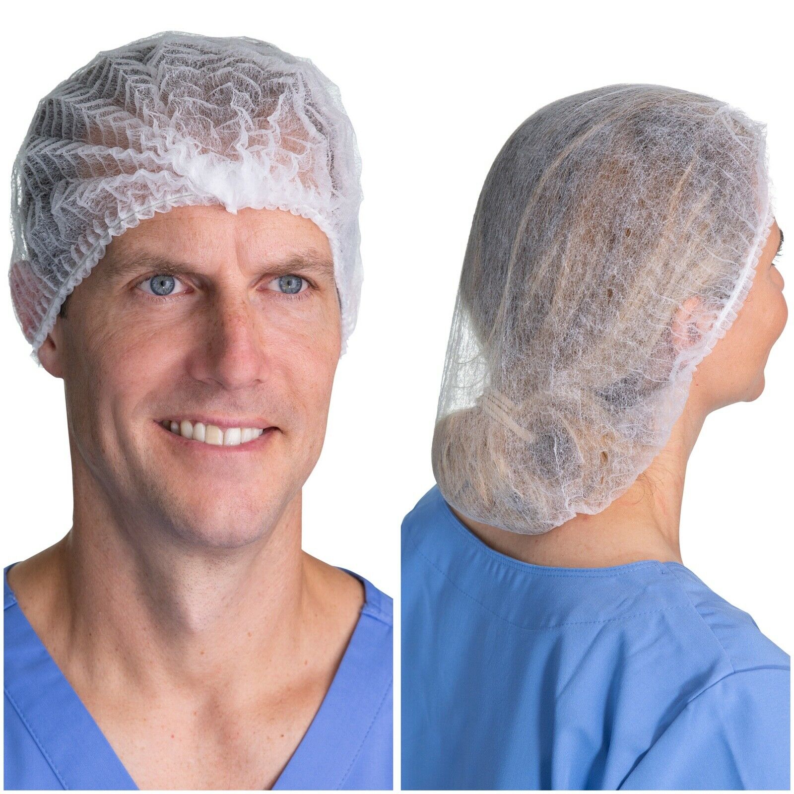 100 Pcs Disposable Bouffant Cap Hair Net Non Woven Head Cover Industrial/medical