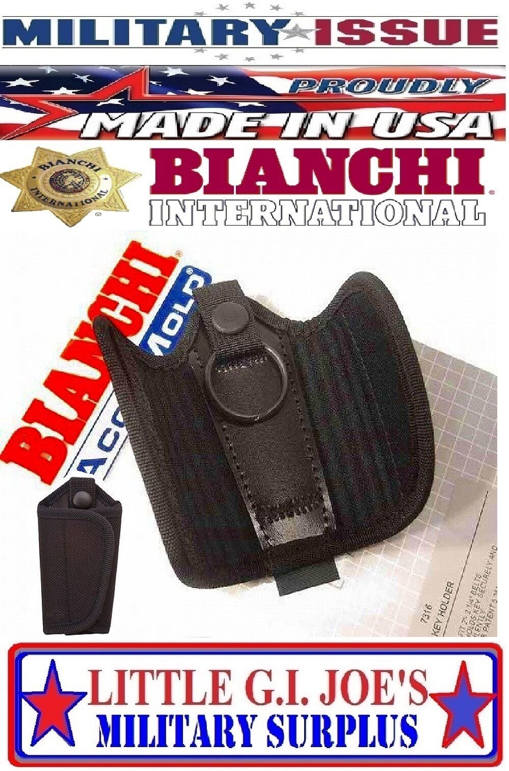 Bianchi Accumold 18766 Police Security Emt Tactical Duty Belt Silent Key Holder