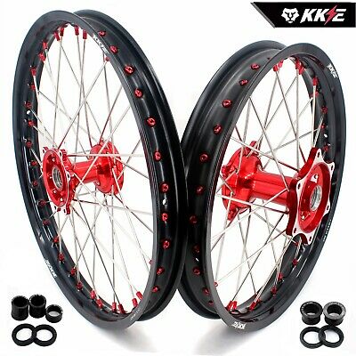 Kke 21/19 Mx Casting Dirtbike Wheels Rims Set Fit Honda Cr125r Cr250r 2002-2013